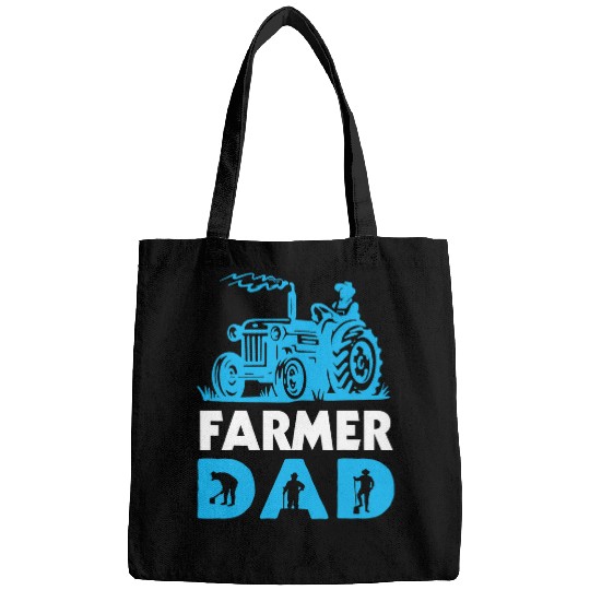 Tractor driving Farmer Dad apparel Barn Life with Tractor tee Country Farm t Bags
