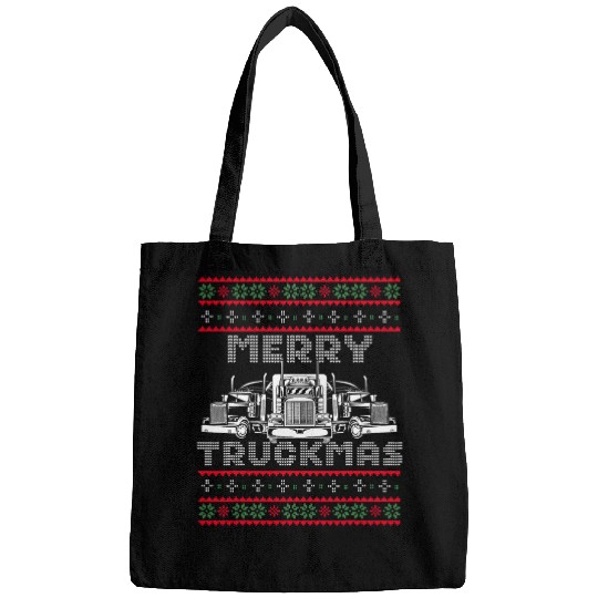 Christmas Semi Truck Funny Christmas Trucker Merry Truckmas Bags