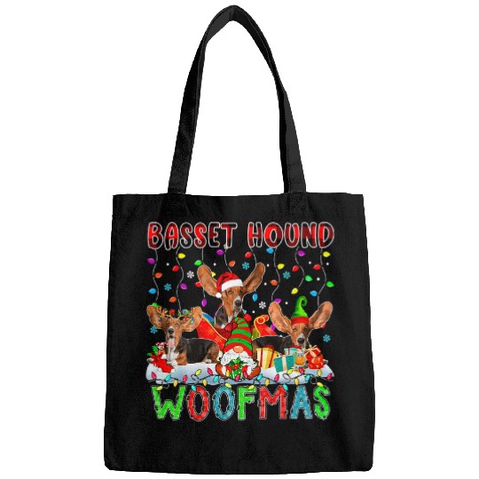 Dog Basset Hound xmass Woof Santa Reindeer Basset Hounds Gnome 79 Bags