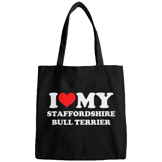 Dog Staffordshire I Love My Staffordshire Bull Terrier Staffie Dog Lover 3 9 Bags