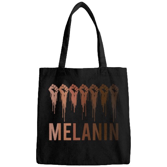 Proud Of My Melanin Raised Fist Black BHM BLM Afro Women Men Bags