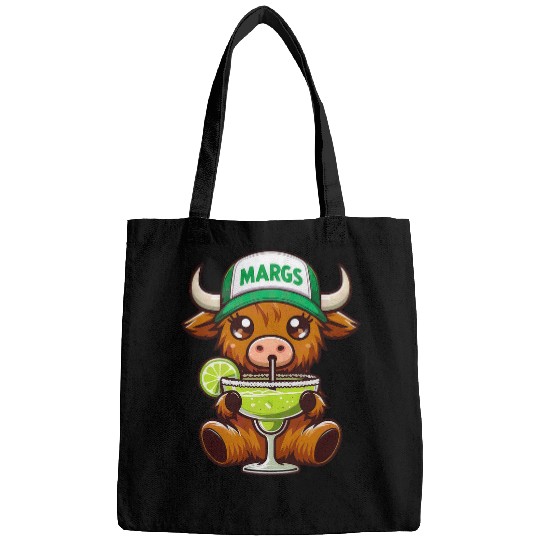 Funny Cow in Margarita Trucker Hat Cinco De Mayo Bags