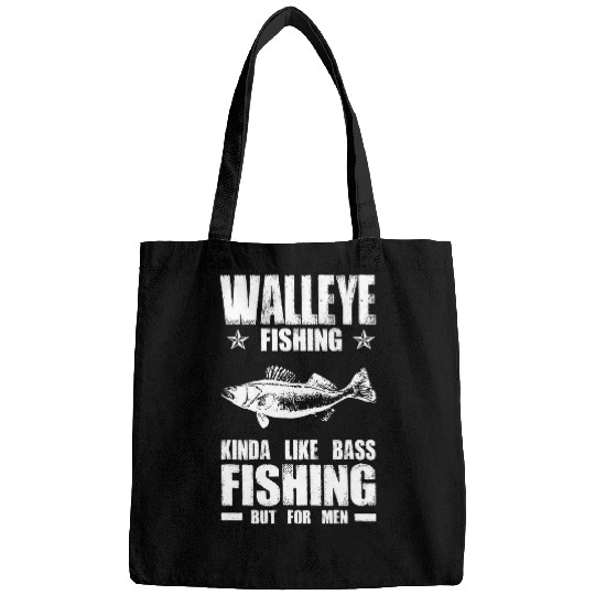 Fishing Funny Like Bass Fishing But For Men Walleye Fishing Fisher Bags