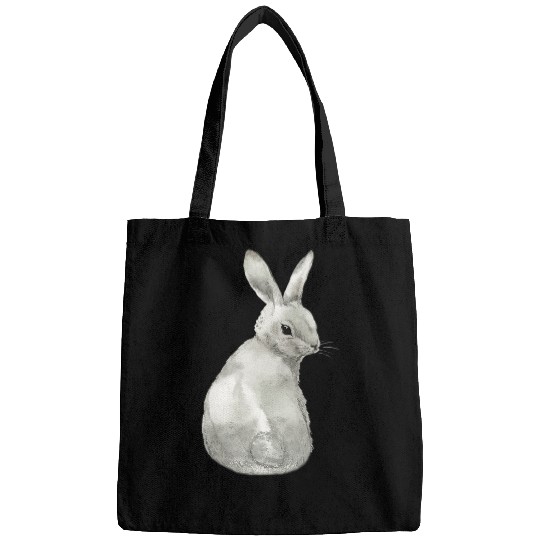 Rabbits Easter Bunny Watercolor Drawing Bags