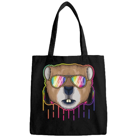 Music Groundhog Dj With Headphones Musical Groundhog Lovers 423 Bags