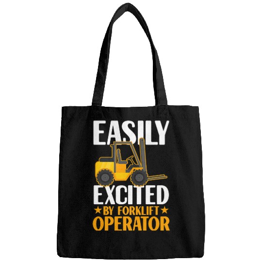 Easily Excited By Forklift Operator Warehouse Worker Lifting 2 Bags