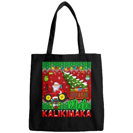Tractor driving Mele Kalikimaka Hawaiian xmass Santa Driving Tractor Driver Bags