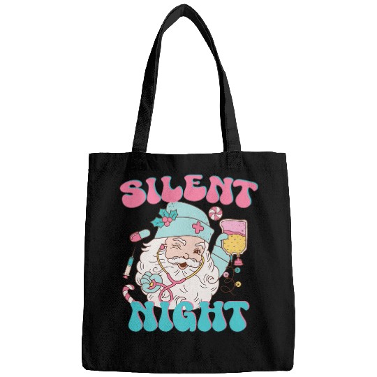 Retro Silent Night ICU nurses Christmas Intensive Care Unit 1 Bags