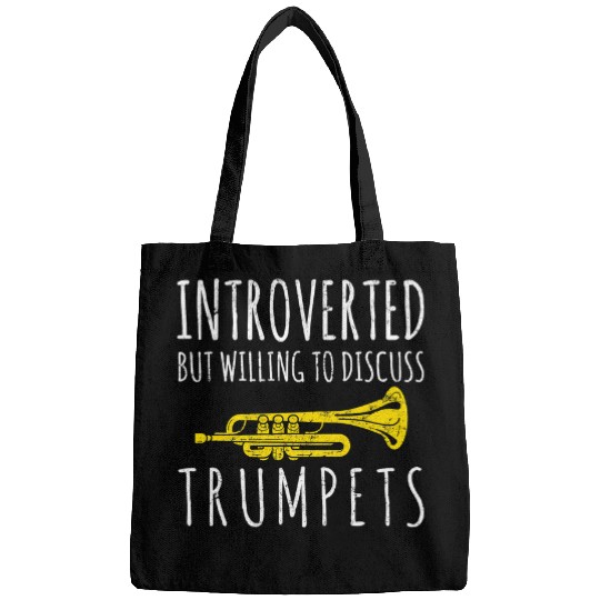 Trumpet Lover Introverted Funny Trumpet Player Jazz Marching Band Music Bags