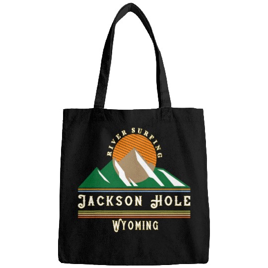 Surf Life Jackson Hole Wyoming vintages Retro Mountain River Surfing Bags