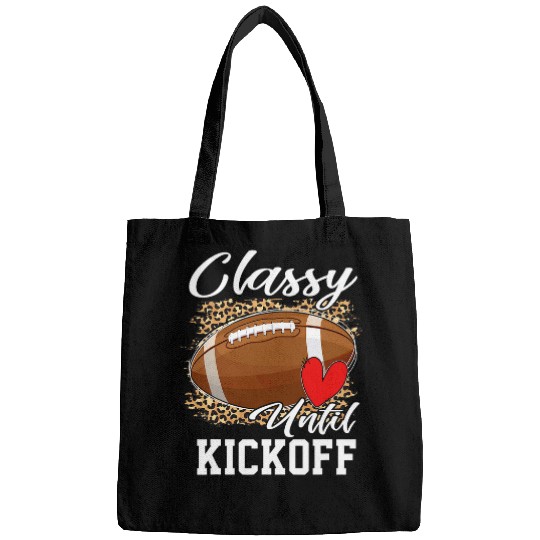 Classy Until Kickoff Leopard Football Girl Game Day Bags