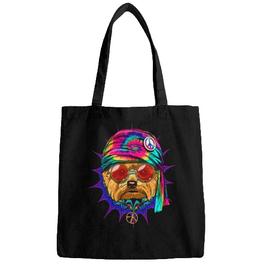 Yorkshire Terrier Tie Dye Hippie Yorkshire Terrier Hippiness Peace Love Dog 654 Yorkie Bags