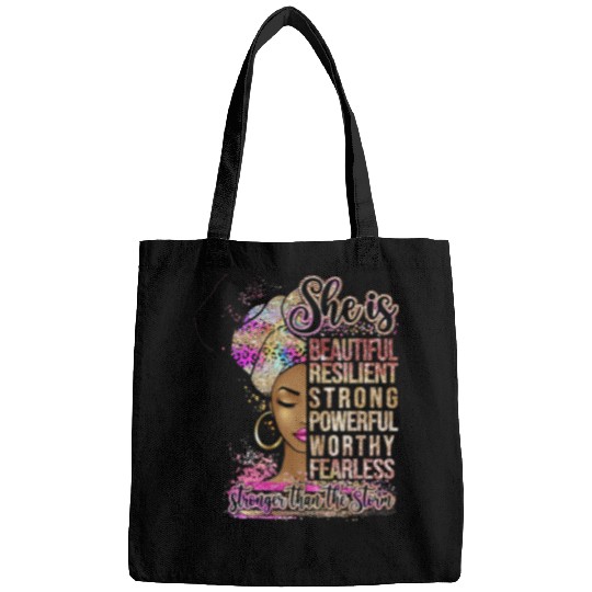 She Is Beautiful Resilient Stronger Than The Storm Bags