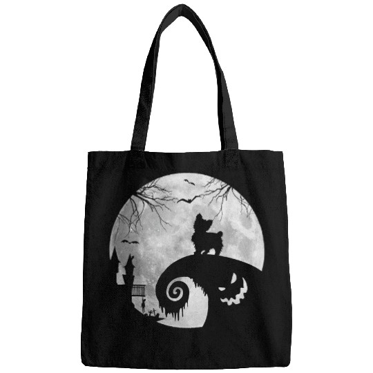 Yorkshire Terrier Dog And Moon Halloween Costume Dog Lover 156 Yorkie Bags
