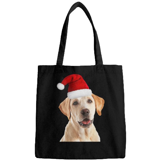 Labrador Lab Dog Yellow Lab Dog Santa Hat Christmas Labrador Retriever Bags