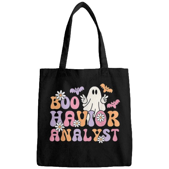 ABA Therapist BCBA Behavior Analyst Retro Boo Halloween 2 Bags