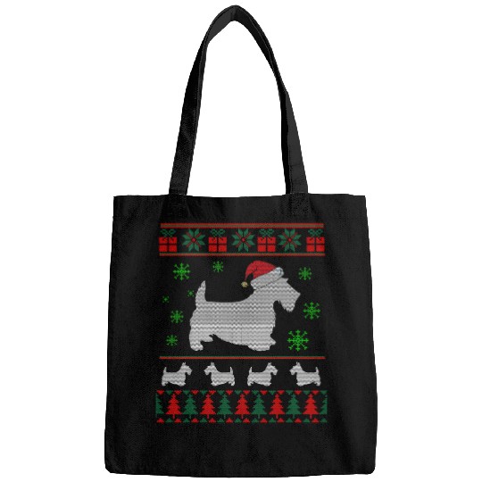 Scottie Dog Ugly Christmas Sweater Gift for Dog Lovers Bags