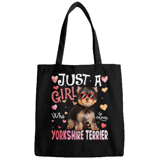 Yorkshire Terrier Just A Girl Who Loves Yorkshire Terrier Girls Dog Lover210 Yorkie Bags