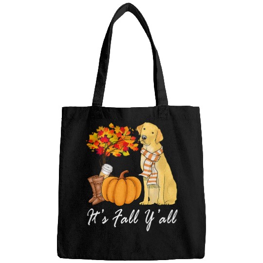 Labrador Lab Dog Its Fall Yall Fall Tees For Women Labrador Yellow Lab Bags