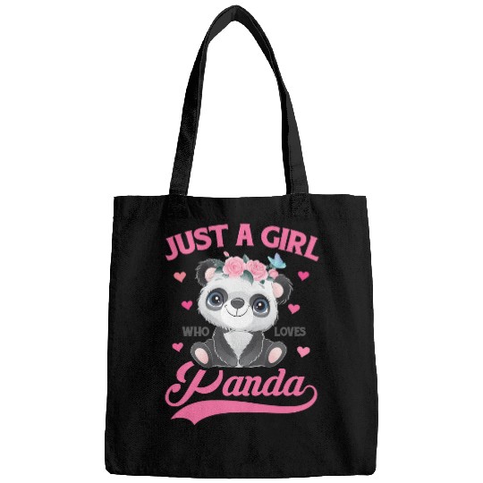 Funny Bear Cute Panda for Girls Just A Girl Who Loves Pandas 524 Polar panda Cute Bears Bags