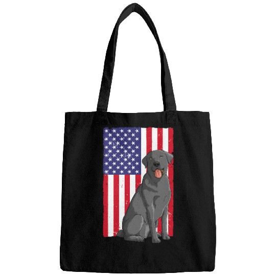 Labrador Lab Dog Cool Labrador For Men Women Black Lab US Flag 4th Of July Bags