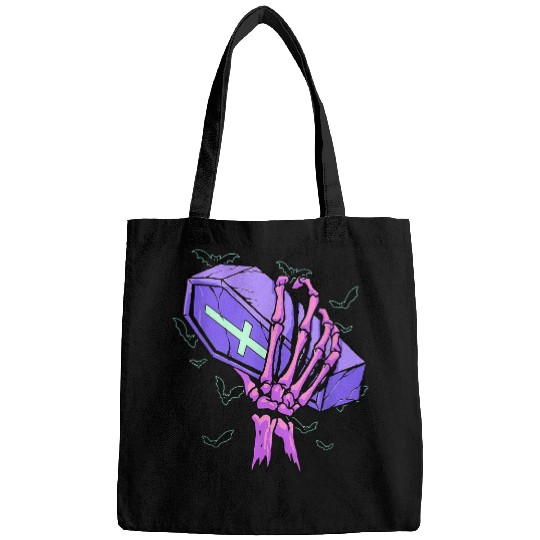 Skeletons Skulls Pastel Goth Skeletons Hand Funeral Coffin Gothic Halloween 71 Skull Bags