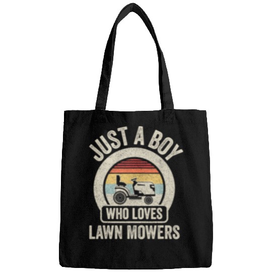 vintages Retro Funny Lawn Mowing Boy Mower Farm Gardening 3 Bags