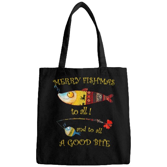 Fishing Merry Fishmas Funny Fish Fishing Christmas xmass Fisher Bags
