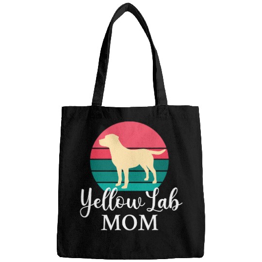 Labrador Lab Dog Yellow Lab Mom Labrador Retriever Retro Sunset Bags
