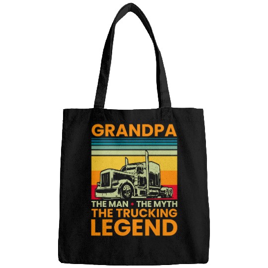 Truck Lover Trucker Big Rig Trucker Grandpa The Man The Myth The Trucking Legend 62 Trucks Bags