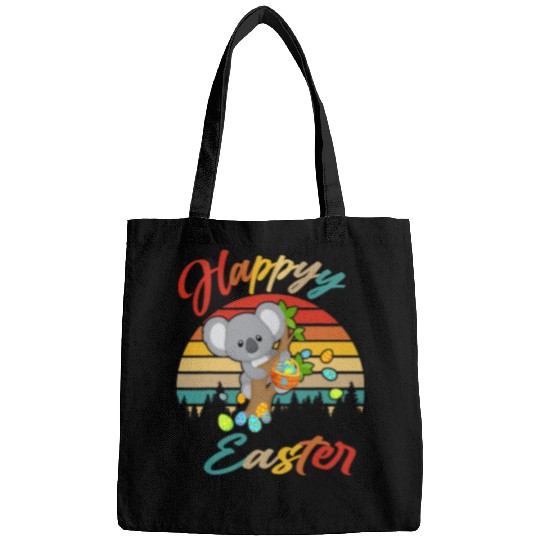 Funny Bear vintages Retro Happy Easter Bunny Koala Bear Easter Eggs Cute Bears Bags