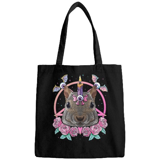 Squirrel Lover Pastel Goth Squirrel Pagan Creepy Menhera Squirrel Bags
