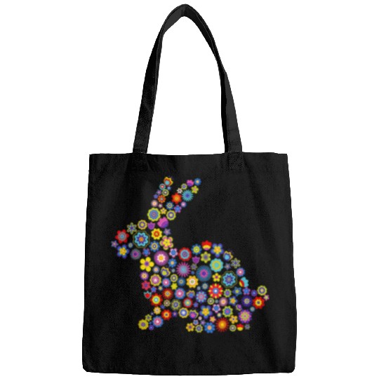 Rabbits Floral Easter Bunny Girls Women Spring Flowers Rabbit 1 Bags