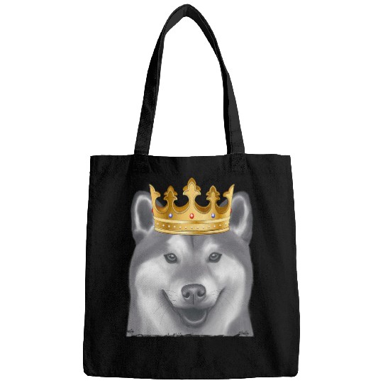 Dog Shiba Inu Wearing A Crown Bags