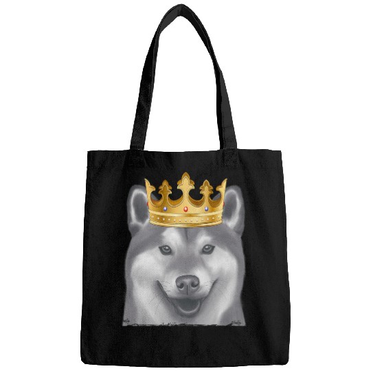 Dog Shiba Inu Wearing A Crown Bags