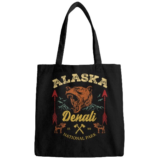 Funny Bear vintages Alaska Roaring Bear Denali National Park Cute Bears Bags