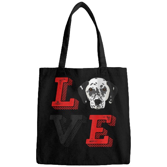Dalmatian I Love Dalmatian for Dog Lover Pet Puppy Owner Dalmatians Dog Bags