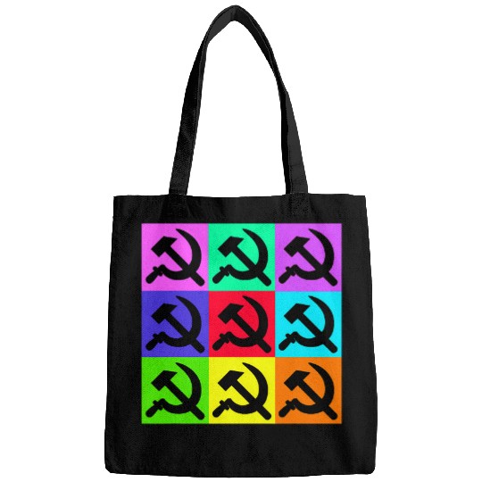 Black Hammer and Sickle Communist Colorful Pop Art Bags
