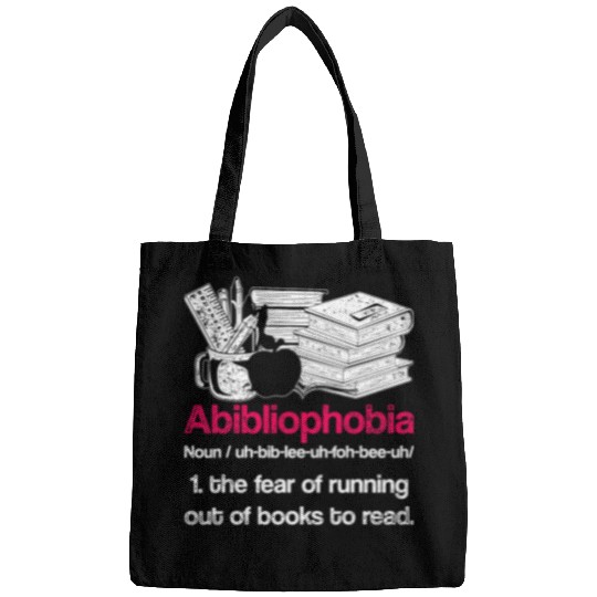 Reading Book Funny Librarian Nerd Abibliophobia Bookworm Gift Reader Bags