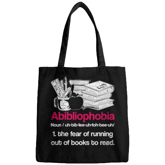 Reading Book Funny Librarian Nerd Abibliophobia Bookworm Gift Reader Bags