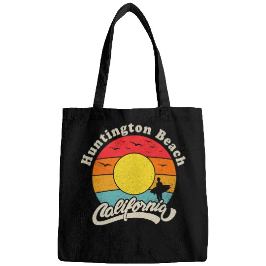 Swimming Pool Huntington Beach californias CA Swimming vintages Retro Sunset Bags