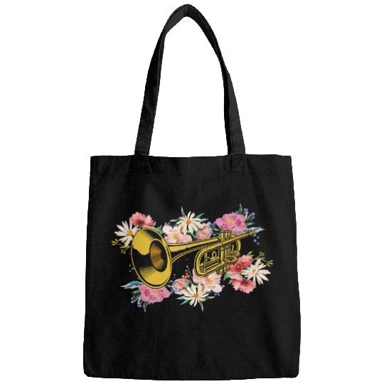 Trumpet Lover Player Flower Floral Bags