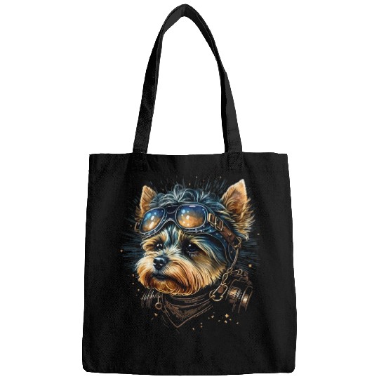 Yorkshire Terrier Aviation Yorkie Airplane Pilot on Yorkshire Terrier Pilot Yorkie Bags
