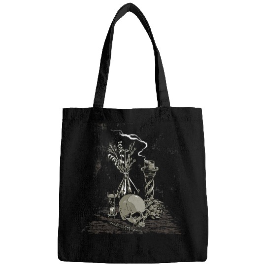 Skeletons Skulls Witchcraft Spooky Skull Head Wiccan Pagan Occult Witchy Goth 275 Skull Bags