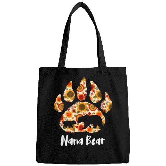 Funny Bear Womens Nana Bear Mothers Day Cute Animal Floral Print Grandma Cute Bears Bags