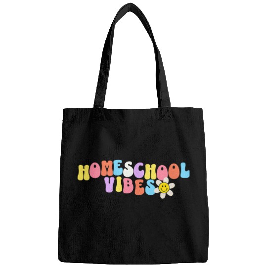 Homeschool Vibes Retro Homeschooling Mom Dad Kids Student Bags