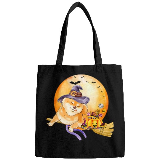 Dog Shiba Inu Watercolor Shiba Inu Halloween Tee Men Women Shiba Inu Lover Bags