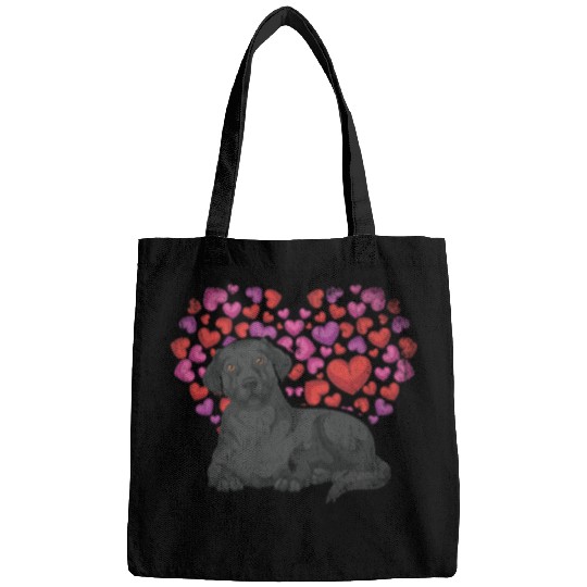 Labrador Lab Dog Hearts Black Labrador Lover Dog Owner Animal Pet Black Lab Bags