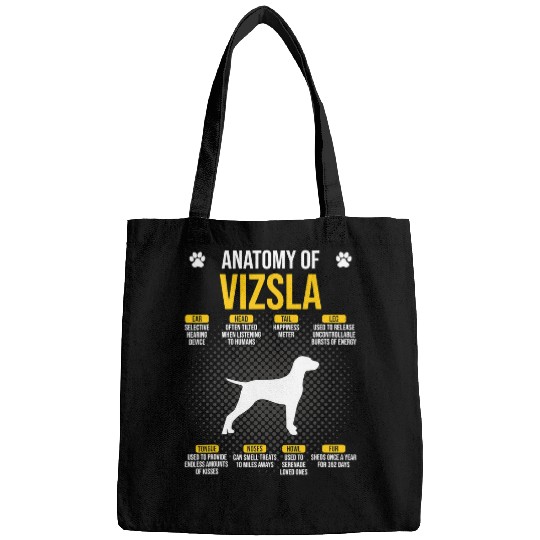 Dog Vizsla Anatomy Of Vizsla Dog Lover Bags