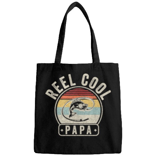 vintages Retro Reel Cool Papa Dad Joke Gift Funny Fishing 1 Bags